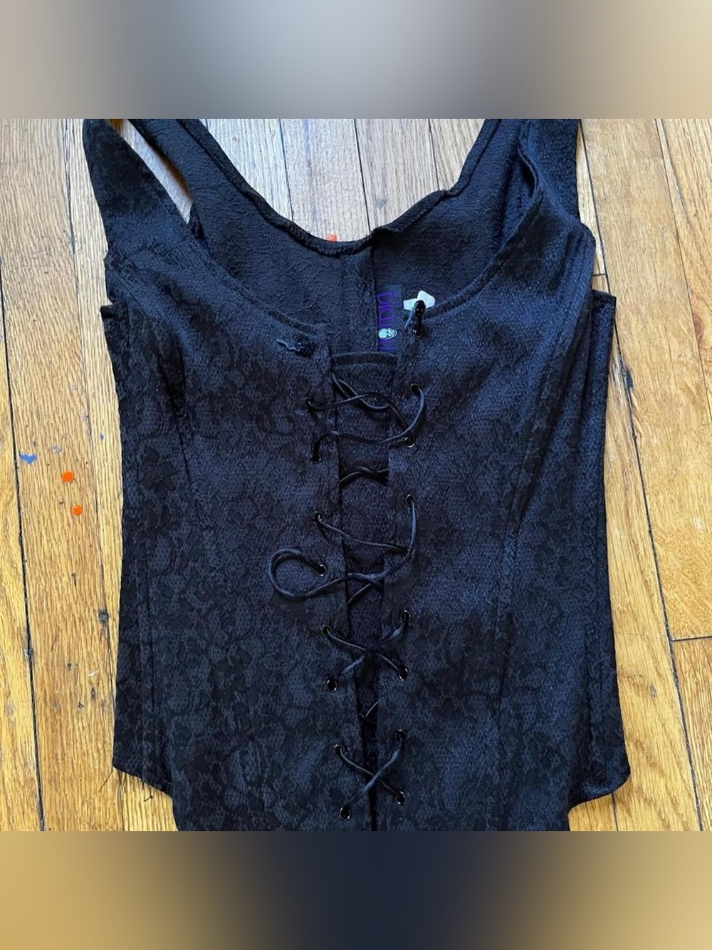 Morbid Threads Black Jacquard/Floral Corset